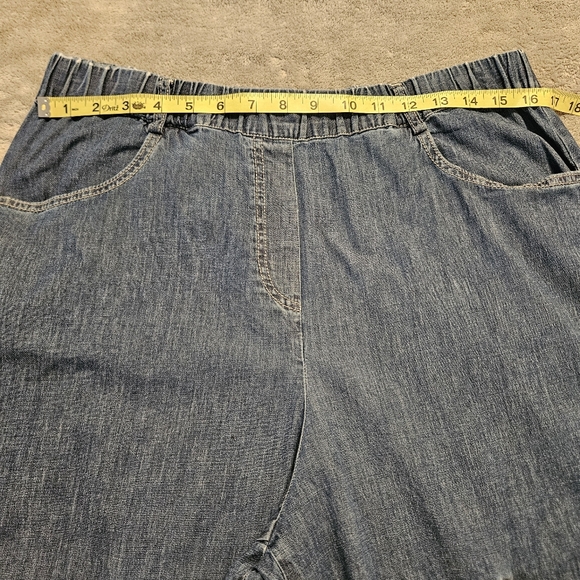 Alembika Pull On Wide Leg Denim Pants Size 12/14 - Picture 7 of 12